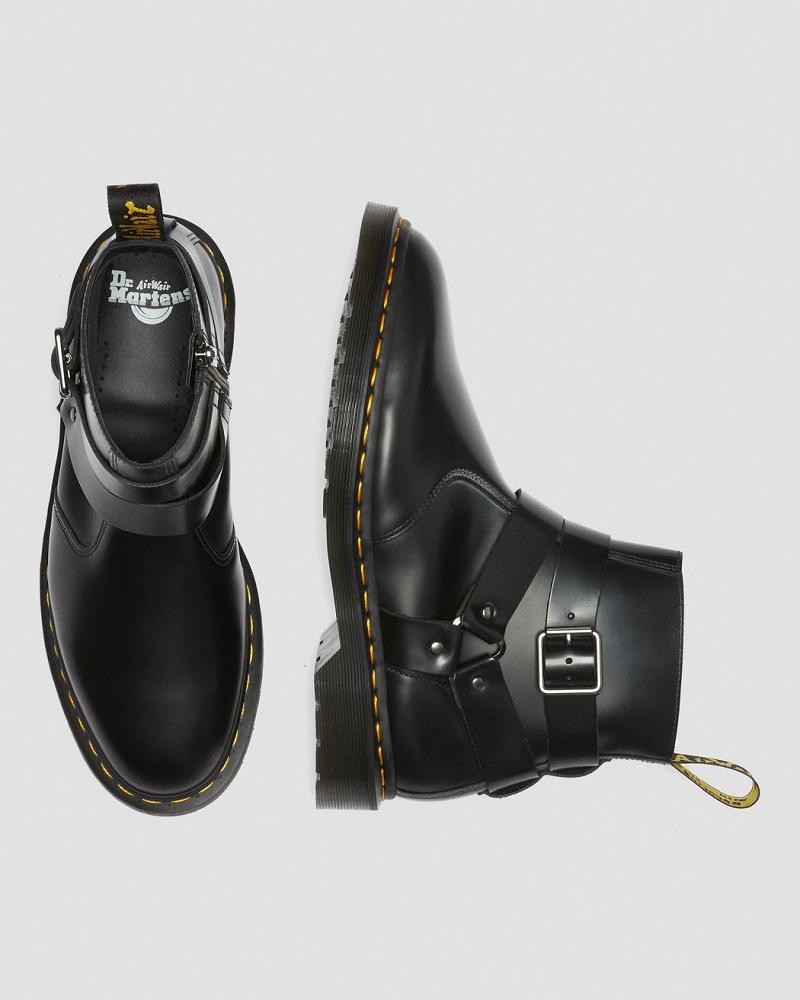 Dr Martens Jaimes Leren Harness Enkellaars Heren Zwart | NL 358LIS